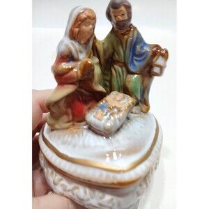Holy Family Mary Joseph Jesus Heart Ring Trinket Dish Religious Blessings